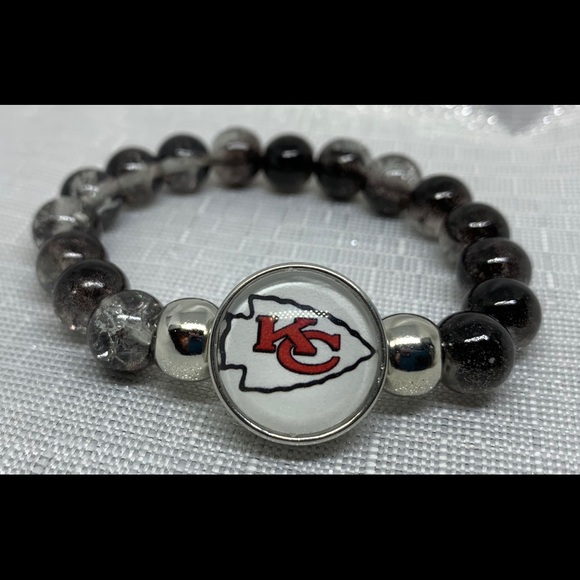🏈Kansas City Chiefs Glass Bead Bracelet-Oh Snap! - Picture 2 of 4